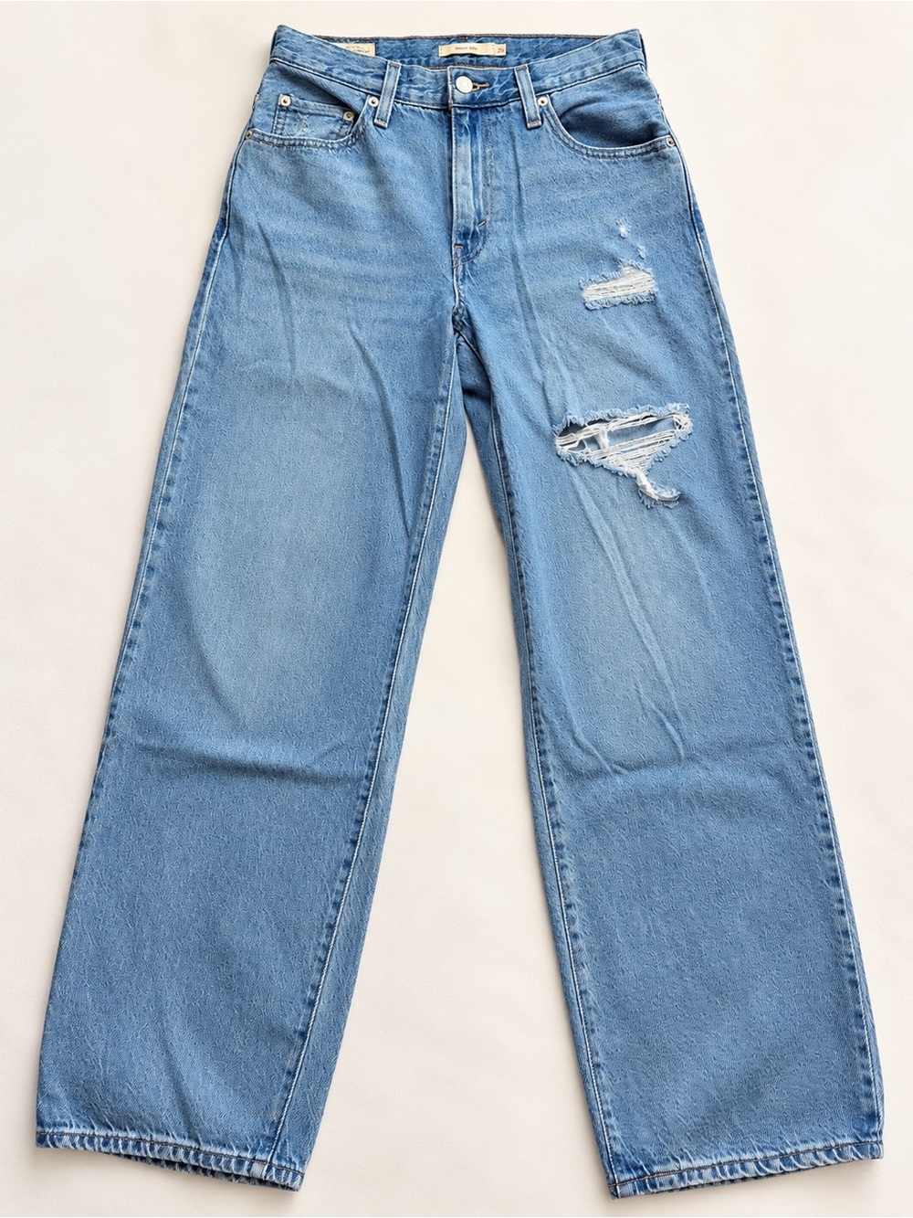 Levi's Baggy Dad Jeans W25 L30 Light Wash Distressed Wide Leg